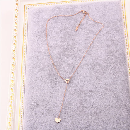 Long Pendant Heart-Shaped Necklaces Pendants For Women Simple Design Necklace Stylish Stainless Steel Jewelry Party Gift