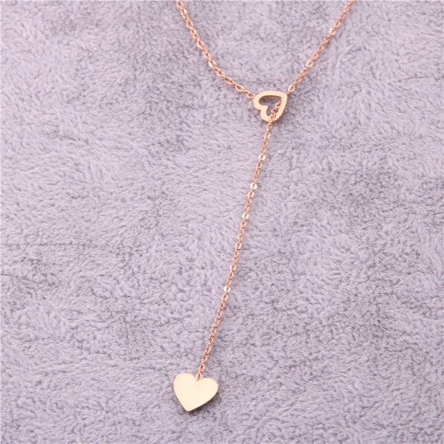 Long Pendant Heart-Shaped Necklaces Pendants For Women Simple Design Necklace Stylish Stainless Steel Jewelry Party Gift