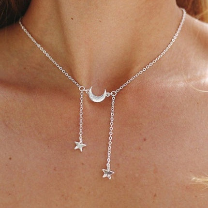 Bls-miracle Multilayer Necklace for Women Long Chain Turkish Eye Pendant Necklaces Trendy Crystal Star Water droplets Necklaces