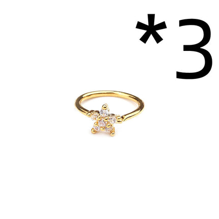 Nose Piercing Body Jewelry Ring Tiny Flower Helix