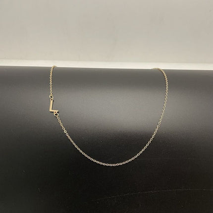 Initial Necklaces For Women, Dainty Gold Letter Necklace 14k Gold Plated Sideways Initial Necklace Cute Name Simple Choker Necklaces For Women Trendy Jewelry Gifts