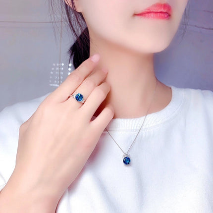 Jewelry Sets For Women London Blue Stones Pendants Necklaces