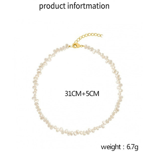 Pearl Necklaces For Women Chunky Pearl Choker Necklaces Baroque Pearl Necklace Dainty White Pearl Beaded Necklace Vintage Pearl Charm Choker Necklace Birthday Wedding Jewelry For Women